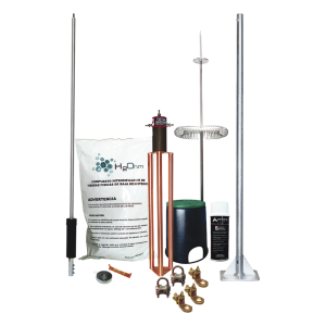 Kit de Pararrayo Dipolo con Electrodo y Accesorios de Instalación para Techo.