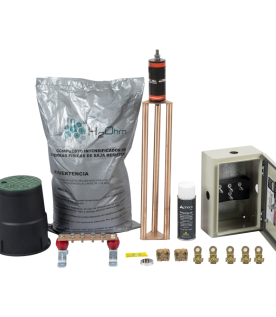 Kit de tierra Física Modelo TG45K con Electrodo Magnetoactivo 50 x 11.5 cm, Capacidad Max: 45 AMP