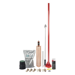 Kit Pararrayo con Accesorios para Protección de Diámetro de 80 m.