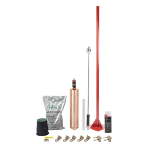 Kit Pararrayo con Punta en Aluminio con Accesorios para Protección de Diámetro de 160 m.