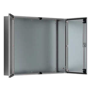 Gabinete de Doble Puerta, 1200 x 1200 x 400 mm, de Acero Inoxidable, Cepillado. Protección NEMA 12, IP55, IK10