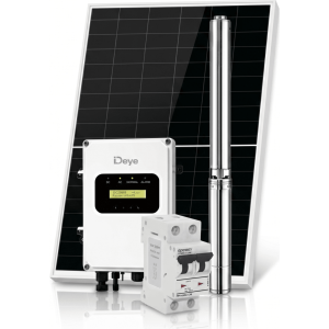 Kit de Bombeo Solar 800W (1 HP) / Bomba Sumergible con Controlador Integrado 60-220V CD / 2 Módulos Solares 540W / Interruptor Termomagnético 2P 20A 800V CC / Protector de Descargas Atmosféricas / Gabinete IP66