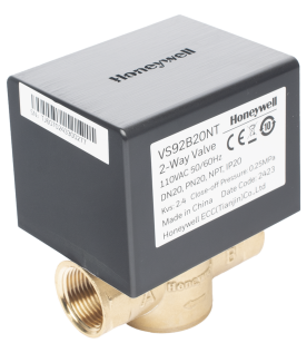 Válvula de control eléctrica de 2 vías para fancoil, retorno por resorte, normalmente cerrada, 110 V CA, DN20 (3/4"), conexión NPT