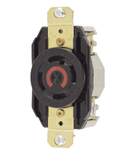 Receptáculo con Bloqueo de Media Vuelta Industrial 30 a 125/250 V CA / 3 Polos 4 Hilos / Nema L14-30R.