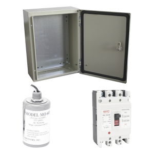 Kit de Centro de Carga Trifasico Para Corriente Alterna, Breaker de hasta 690 Vc de 63 A con Supresor de Descargas Atmosféricas.