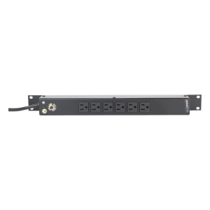 Multicontacto Horizontal (PDU) de 6 Contactos (NEMA 5-15R) Rack 19" 1UR. Voltaje Entrada/Salida: 120Vca/15A