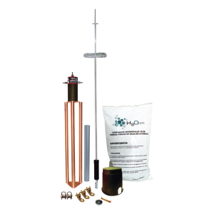 Kit de Pararrayo para Torre o Poste tipo Dipolo Corona con Electrodo y Accesorios de instalación.