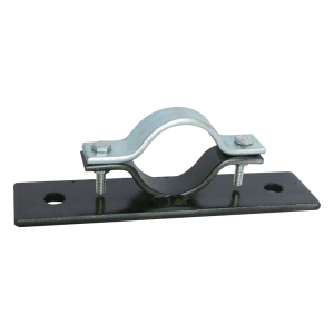 Abrazadera Doble Omega, fabricada en Acero para instalación de mástil de 2" en muros verticales
