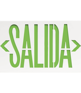 Letrero LED de Emergencia SALIDA / Voltaje Dual 120/240 VAC / Montaje Universal / Batería Ni-Cd Incluida