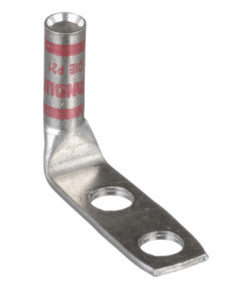 Zapata de compresión LCC8-14AF-L a 90° grados para cal. 8 Awg, Barreno para tornillo prisionero de 1/4, 1 Pz