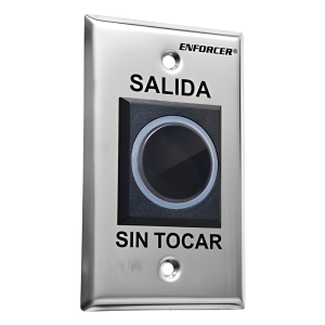 Botón de Salida sin Contacto / Sensor IR / Iluminado / Normalmente Abierto y Cerrado / Distancia Ajustable de Detección /  Rele Ajustable de 0.5 a 30 Segundos / Uso Interior