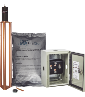 Kit de puesta a tierra de 70 A con Electrodo, Filtro, Acoplador y Compuesto H2Ohm.