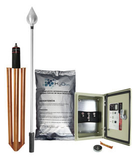 Kit de Pararrayo con Punta en Acero Inoxidable con Diámetro de Protección de 160 metros.