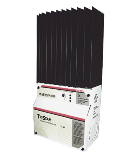 Controlador de Carga Solar TriStar PWM 45 A / 12V 24V 48V / Puerto RS-232 / Hasta 4 kW / Disipador de Calor / 7 Preajustes