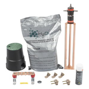 Kit de tierra física modelo TG30AB con Electrodo Magnetoactivo, capacidad: 30 AMP