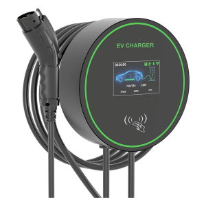 Estación de Carga para Vehículos Eléctricos / 48 A / 11.5 kW / Conector Tipo 1 (SAE J1772) / 220-250 V Monofásico / Pantalla LCD 4.3 in (10.9 cm) / Cable TPU 5 m (16.4 ft) / Plug and Play / APP Móvil / RFID / Carcasa Alu
