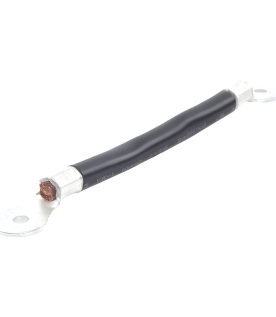 Cable para Baterías, 0.2m, Negro, Calibre 2 AWG con Terminales de Ojo en Ambos Extremos