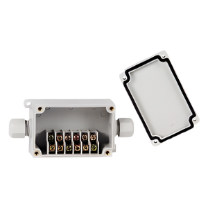 Caja de Conexión Exterior con Conexión Lateral para 6 Líneas (doble tornillo). Incluye Glándulas.
