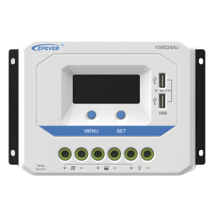 Controlador Solar PWM / 60A / 12/24V / Doble USB / Pantalla LCD / Tierra Positivo Común