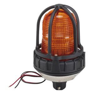 Luz estroboscópica para ubicaciónes peligrosas,  montaje tipo tubo, 12-24 VCD, color Ámbar