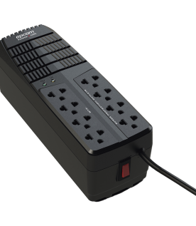 Regulador de Voltaje 2000 VA-1000 W / 4 Contactos con AVR / 4 Contactos con Supresor de Picos / Protección RJ11