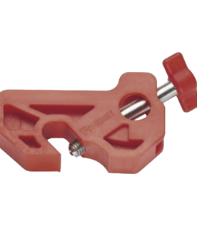 Bloqueador de Interruptor Termomagnético LOTO, tipo Riel DIN o Mini Interruptor. Color  rojo