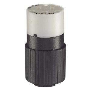 Conector de 15 A 125 V CA/ 2 Polos 3 Hilos/ Grado Industrial/ Color  Blanco y Negro/ NEMA 5-15R.