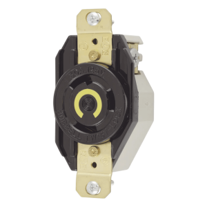 Receptáculo de Media Vuelta Industrial 30 A 125 V CA 2 Polos 3 Hilos (Nema L5-30R) Color Negro