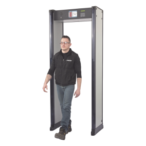 Arco Detector de Metales de 18 Zonas con Anclaje para Fijarse al Piso. Incluye Sensor IR para evitar falsas Alarmas / Certificado por la Administración Federal de Aviación de EE. UU. (FAA)