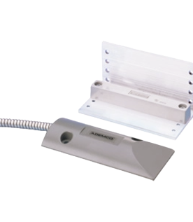 Contacto magnético de uso rudo con soporte ajustable en L y cable blindado, para puertas industriales y de cortina