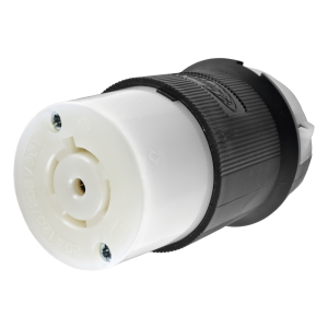 Conector Industrial con Bloqueo de Media Vuelta / 20 A 120/208 V CA / 4 Polos 5 Hilos / Color Blanco y Negro / Nema L21-20R/ Grado Industrial.