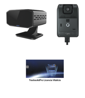 KIT Dashcam con sistema de control ADAS (asistencia de manejo) y Camara DMS con IA (JC170) / Multiples alarmas /Comunicación dos vías / ideal para flotas vehiculares / Facil instalacio / Incluye licencia vitalicia plataforma TrackSolidPro