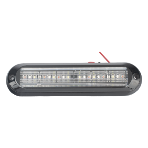 Luz Auxiliar, Ultra Brillante, IP67, 18 LEDs, Tricolor, Color Rojo/Claro/Azul, con mica transparente y bisel negro