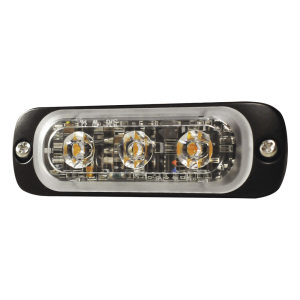Luz Auxiliar de 3 LED, Rojo, Lente Transparente, SAE