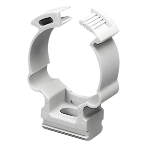 Soporte de collar (Abrazadera), PVC Auto-extinguible, cerrado para tubería de 25 mm