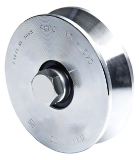 Rueda de 10 cm SIN Soporte Para Puertas Corredizas de Hasta 425 Kg / Canal Tipo "V"