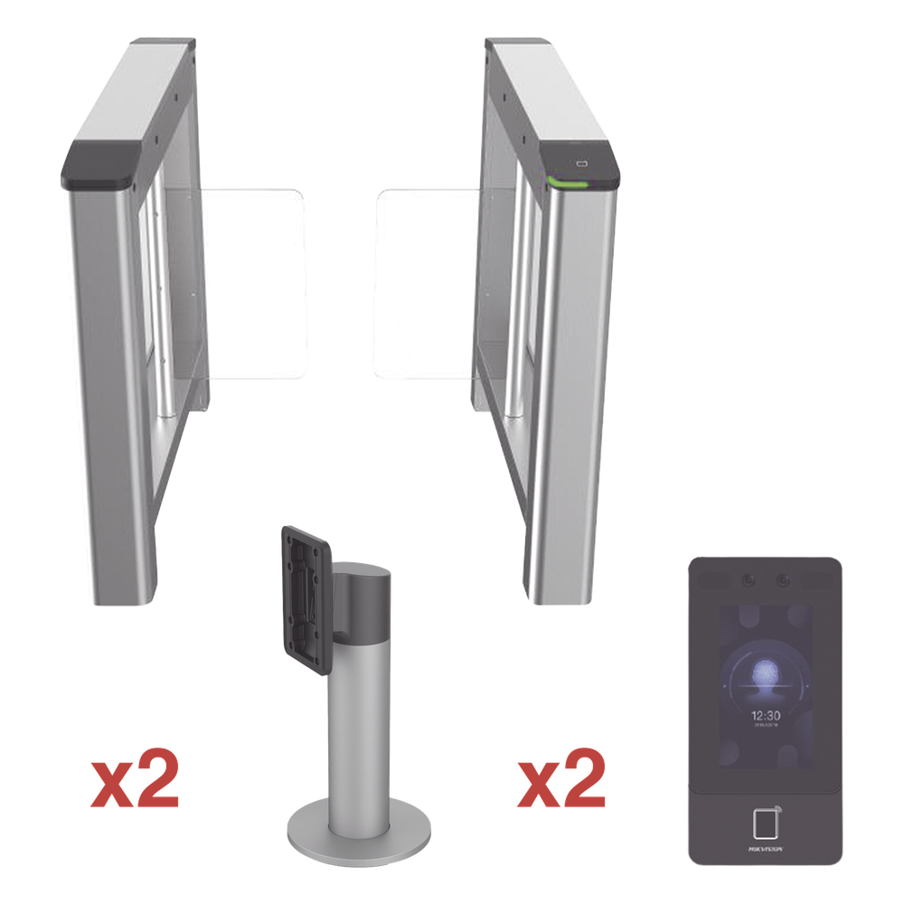 Kit de Torniquete con Terminales Faciales incluidas / Montajes Incluidos / Izquierdo y Derecho / Carril de 90 cms / 3,000,000 MCBF / 4 Pares de IR