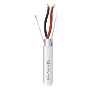 Bobina de 305 m (1000 ft) / Cable para Alarma 2x22 AWG / Blindado / Riser / Blanco