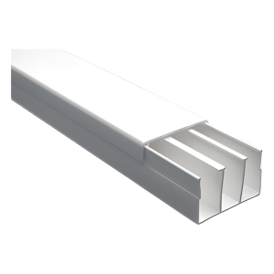 Canaleta sin troquel con tapa color blanco de PVC auto extinguible, 40 x 62 tramo 2.5m (6301-01251)