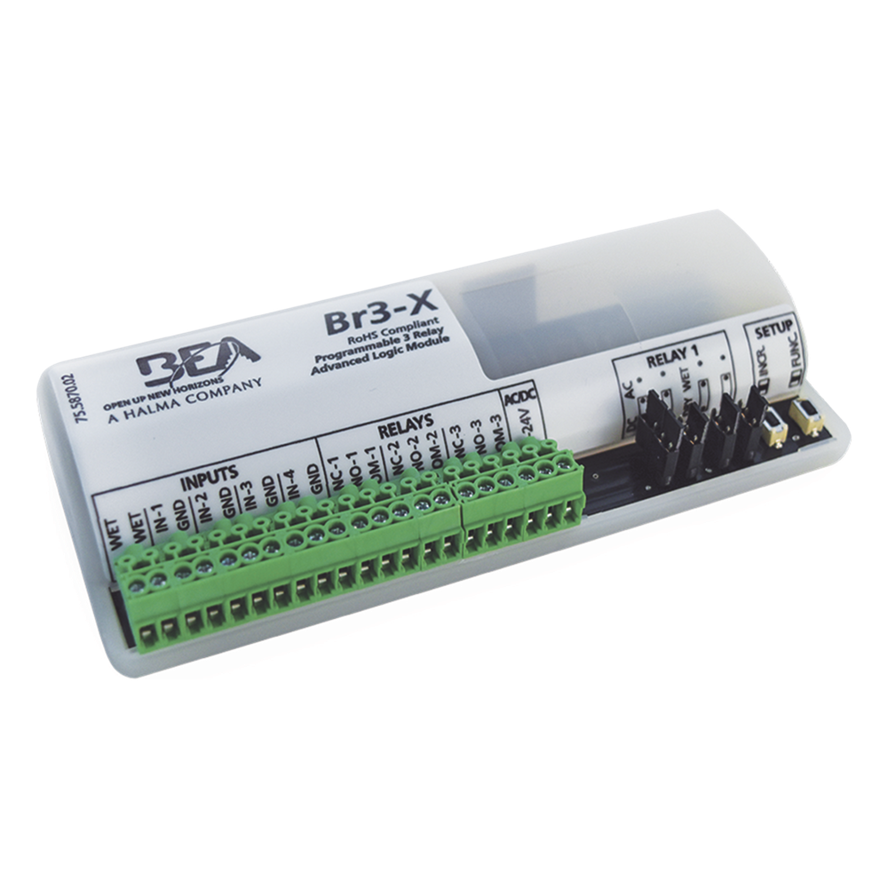MODULO PROGRAMABLE CON 3 SALIDAS DE RELEVADOR / 5 ENTRADAS / 13 FUNCIONES LÓGICAS PROGRAMABLES