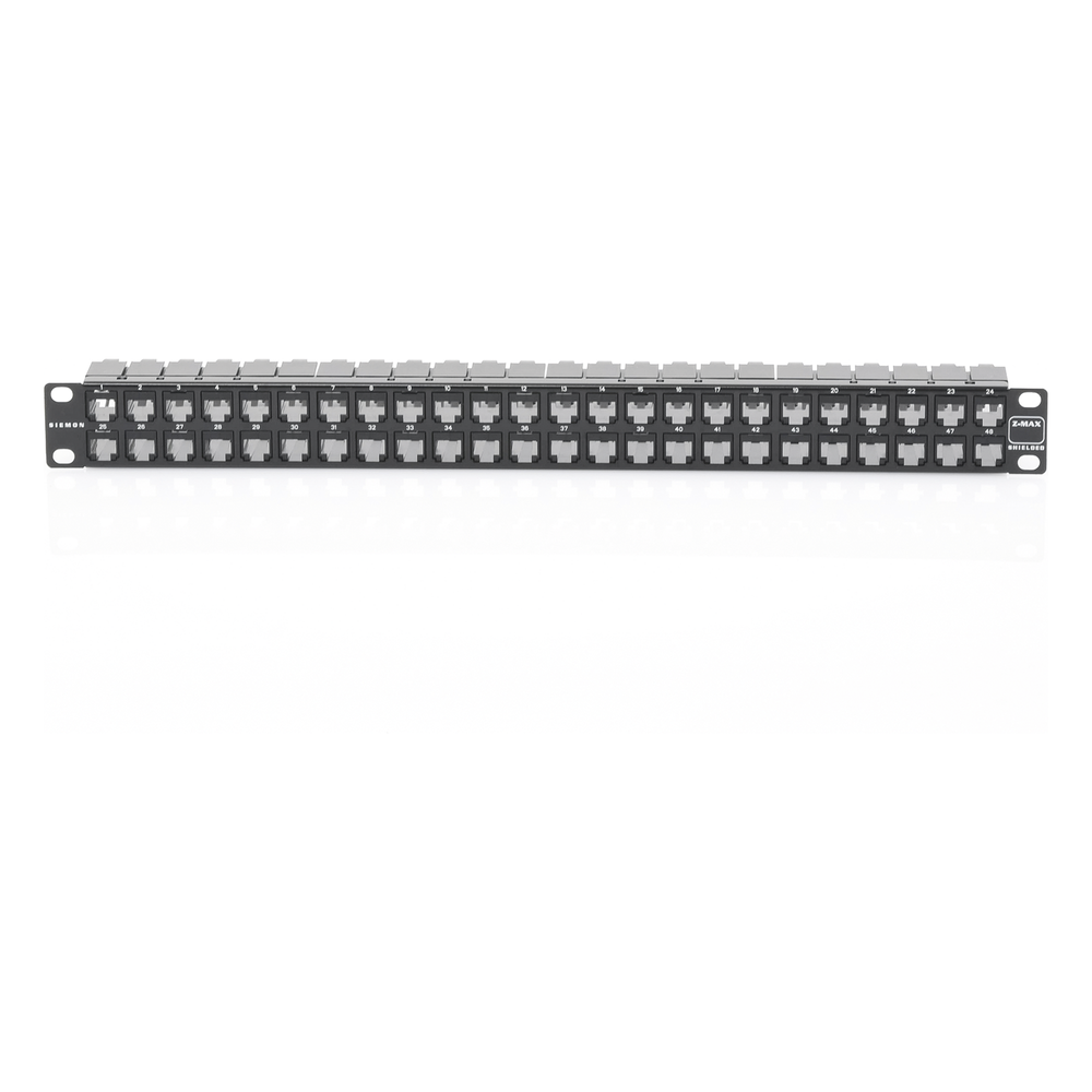 Patch Panel Z-Max de 48 Puertos, Blindado, Precargado con Jacks Categoría 6A, Plano, 1UR - Imagen 2