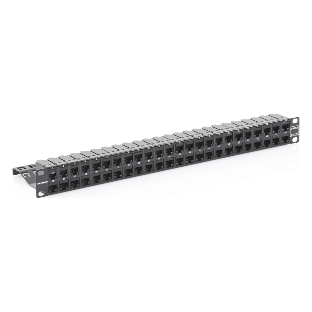 Patch Panel Z-Max de 48 Puertos, Blindado, Precargado con Jacks Categoría 6A, Plano, 1UR - Imagen 3