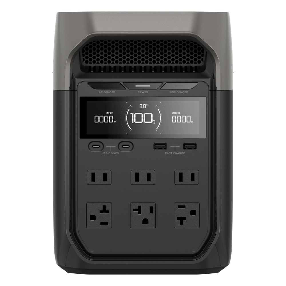 Estación de Energía Portátil Delta 3 1024Wh Litio LFP / 6 AC 1800 W (Max. 2600W con X-Boost) / 4 USB-C 100W / Capacidad para Aumentar Respaldo / Cargador de Coche 10A a 12.6V / Conectividad WiFi y Bluetooth (App) / Carga Solar 500W Max. - Imagen 3