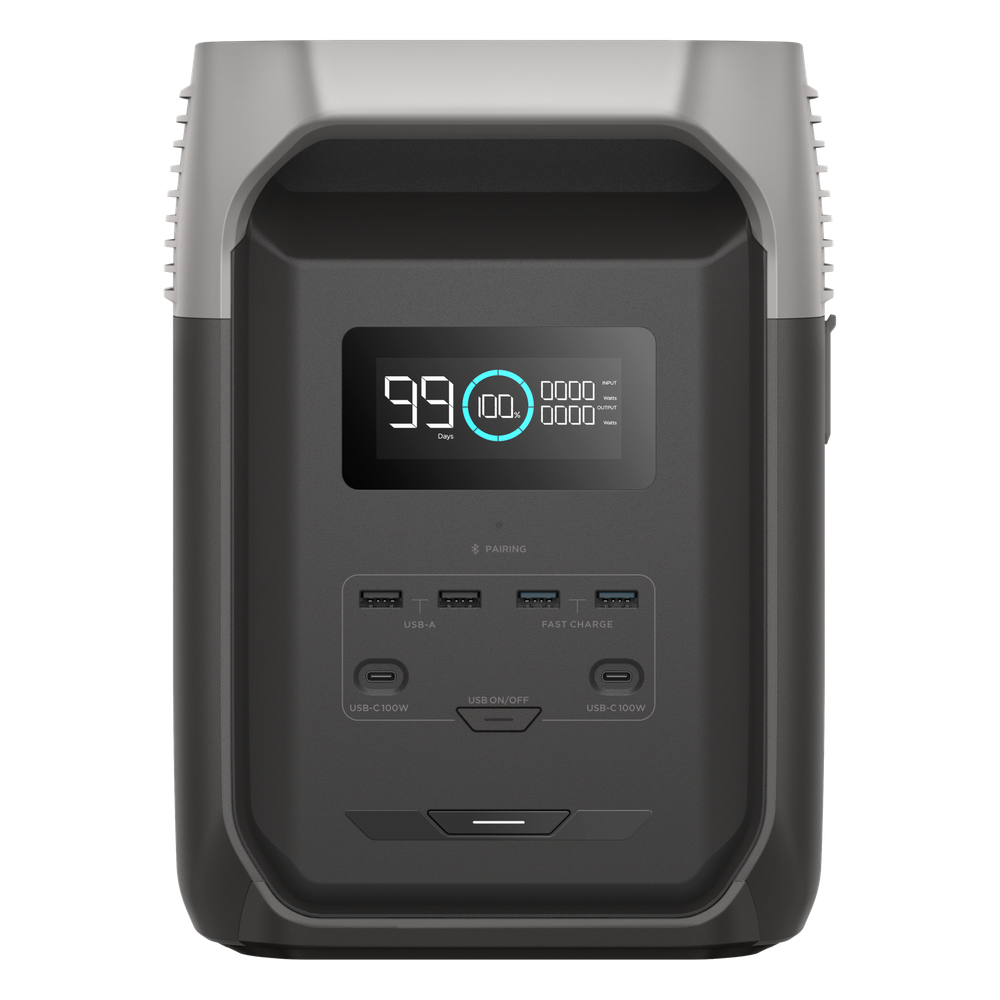 Estación de Energía Portátil Delta 3 1536Wh Litio LFP / 6 AC 1800 W (Max. 3600W) / 2 USB-C 100W / Capacidad para Aumentar Respaldo / Cargador de Coche 10A a 12.6V / Conectividad WiFi y Bluetooth (App) / Carga Solar 500W Max. - Imagen 3
