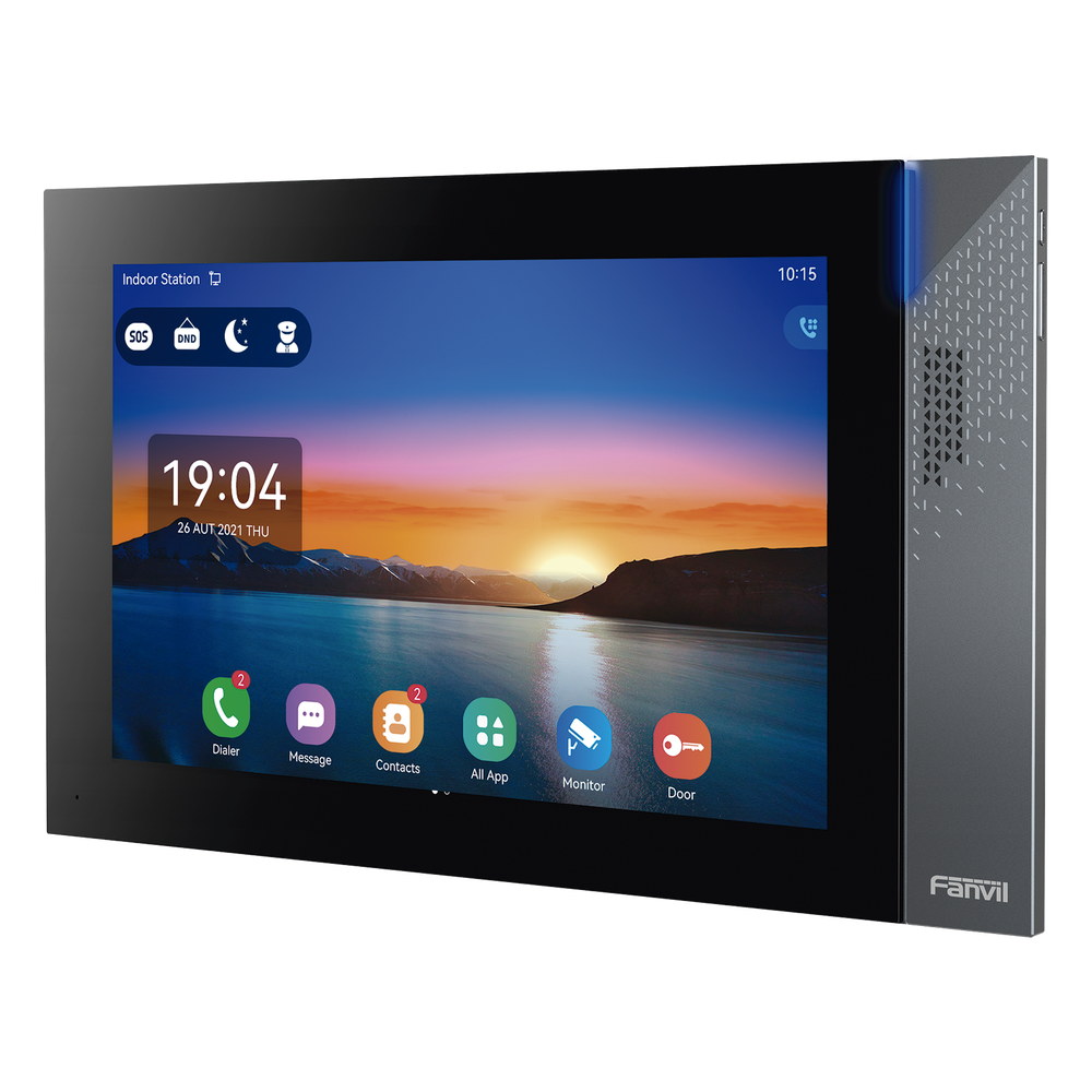 Monitor IP/SIP para interior con Android, Wi-Fi, Bluetooth, Pantalla táctil de 10.1", audio de 2 vías, PoE, 8 interfaces de entrada de alarma. - Imagen 2