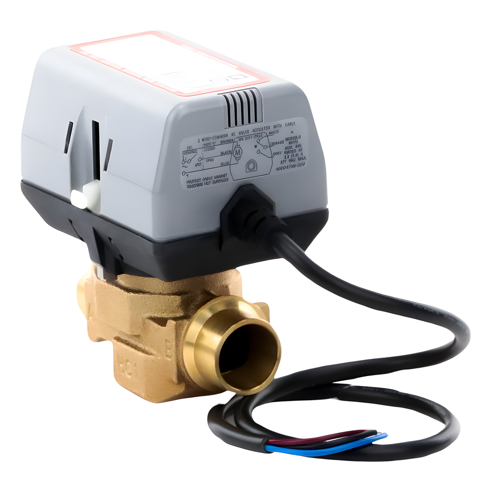 Válvula de zona motorizada de 2 vías 3/4 pulgada BSPT con actuador de 200 a 240 VAC para calefacción y aire acondicionado - Imagen 3