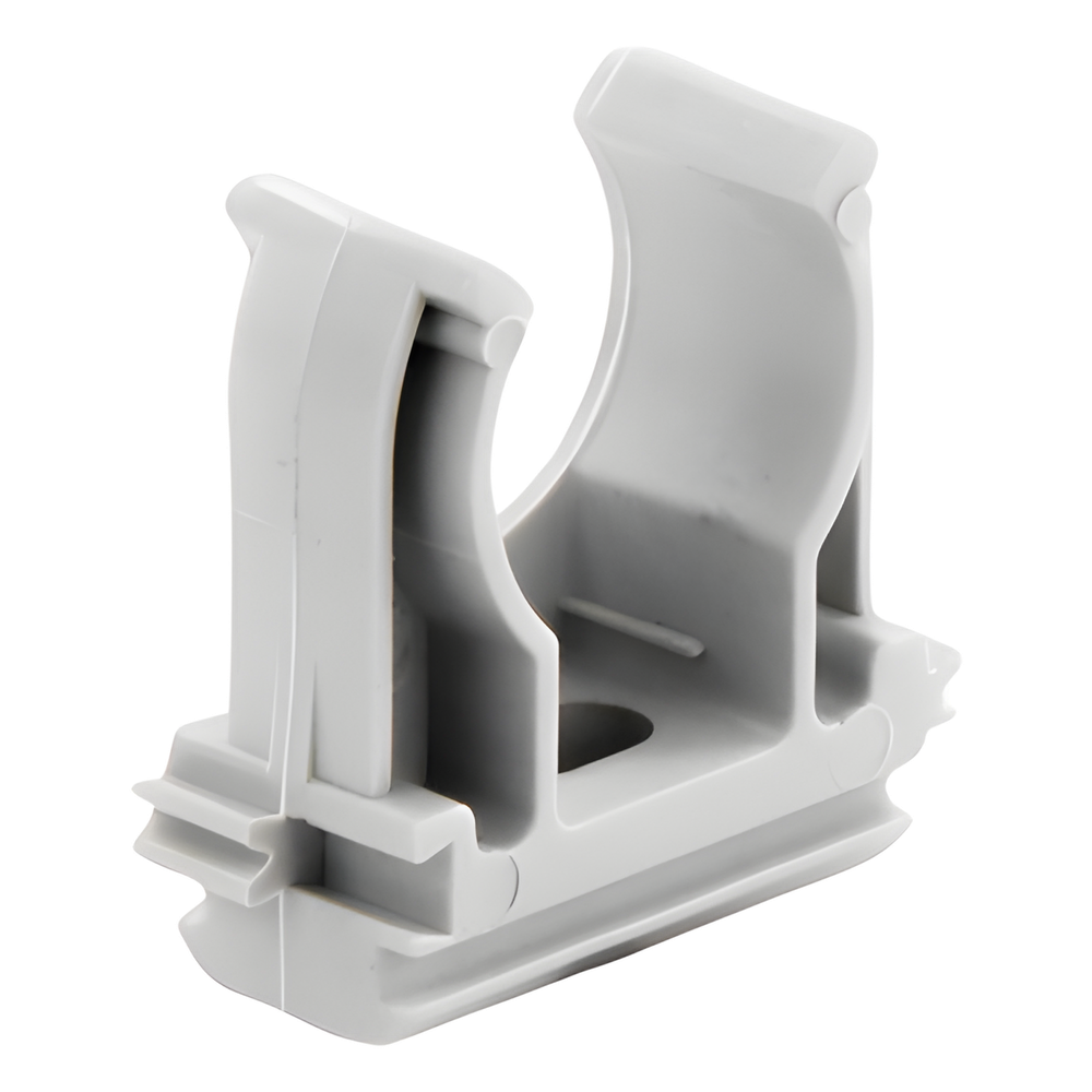 Soporte de presión (Abrazadera), PVC Auto-extinguible, abierto para tubería de 20 mm - Imagen 3