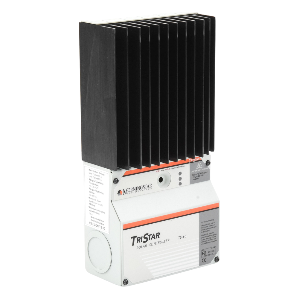 Controlador de Carga Solar TriStar PWM 60 A / 12V 24V 48V / Puerto RS-232 / Hasta 4 kW / Disipador de Calor / 7 Preajustes - Imagen 4